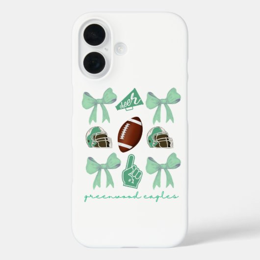 Custom Football Bow Custom School, Case-Mate iPhone Case (Achterkant)