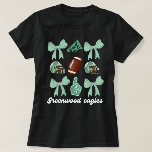 Custom Football Bow Shirt, Custom School, Cheerle T-shirt (Design voorkant)
