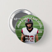 Custom Football Button High School Team Number (Voorkant /achterkant)