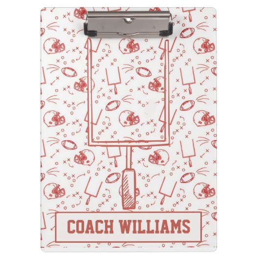 Custom Football Coach Clipboard Illustrated Sports Klembord (Voorkant)