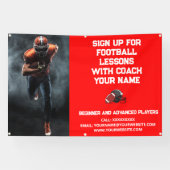 Custom Football Coach Coaching Klasse Lessen Rood Spandoek (Horizontaal)
