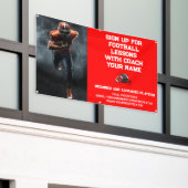 Custom Football Coach Coaching Klasse Lessen Rood Spandoek (Buitenkant Gebouw)
