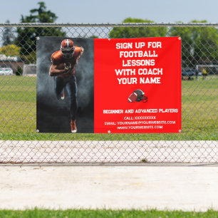 Custom Football Coach Coaching Klasse Lessen Rood Spandoek