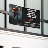 Custom Football Coach Coaching Klasse Lessen Zwart Spandoek (Buitenkant Gebouw)
