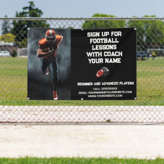 Custom Football Coach Coaching Klasse Lessen Zwart Spandoek