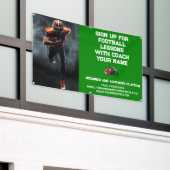 Custom Football Coach Coaching Klassen Groen Spandoek (Buitenkant Gebouw)