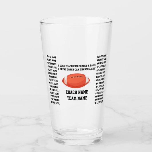 Custom Football Coach Gifts From The Team Players Glas (Voorkant)
