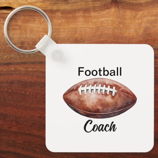 Custom Football Coach Rugged Keepsake Sleutelhanger (Voorkant)
