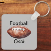 Custom Football Coach Rugged Keepsake Sleutelhanger (Achterkant)