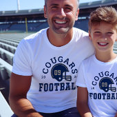 Custom Football Dad Navy Blauw en Goud Team Tri-Blend Shirt