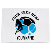 Custom Football Girl Football Birthday Party Groot Cadeauzakje (Voorkant)