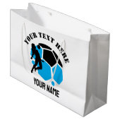 Custom Football Girl Football Birthday Party Groot Cadeauzakje (Voorkant Gekanteld)