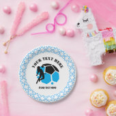 Custom Football Girl kid's Football Birthday Party Papieren Bordje (Feest)