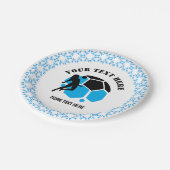 Custom Football Girl kid's Football Birthday Party Papieren Bordje (Gekanteld)