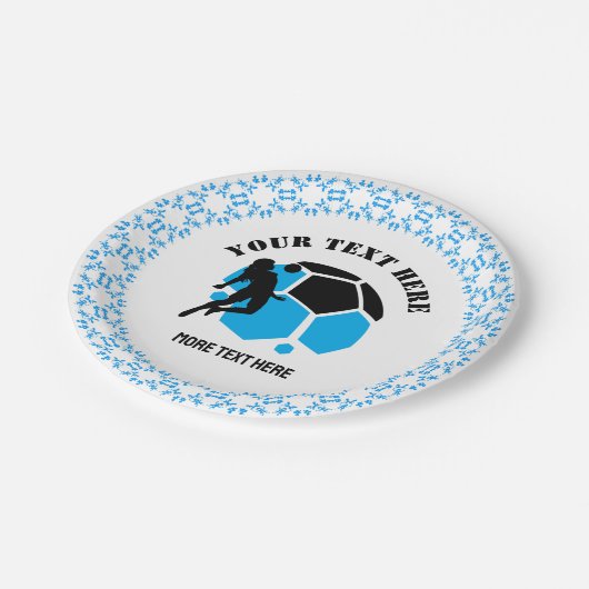 Custom Football Girl kid's Football Birthday Party Papieren Bordje (Gekanteld)