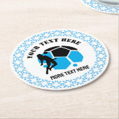 Custom Football Girl kid's Football Birthday Party Ronde Kartonnen Onderzetter (Gebogen)