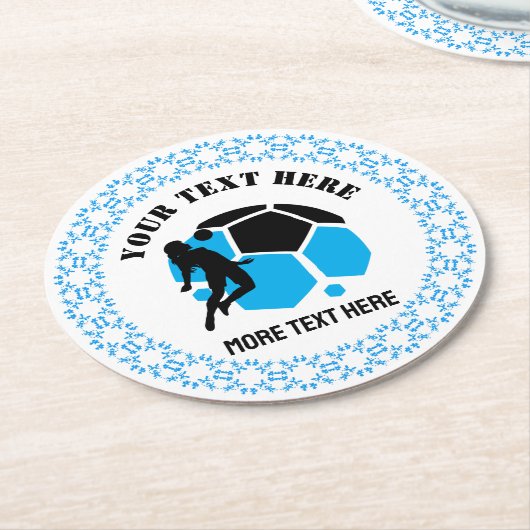 Custom Football Girl kid's Football Birthday Party Ronde Kartonnen Onderzetter (Gebogen)