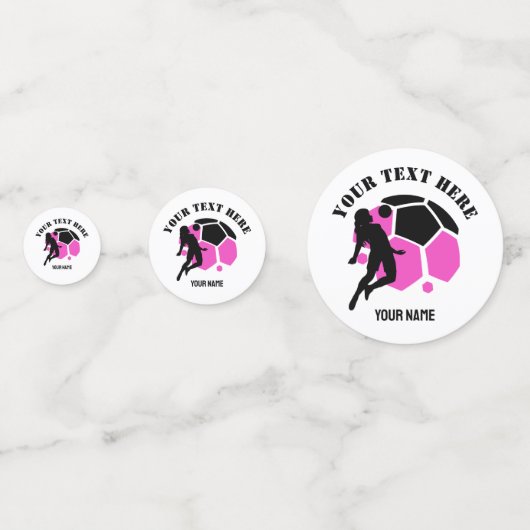 Custom Football Girl kind Football verjaardagsfees Confetti (Achterkanten)