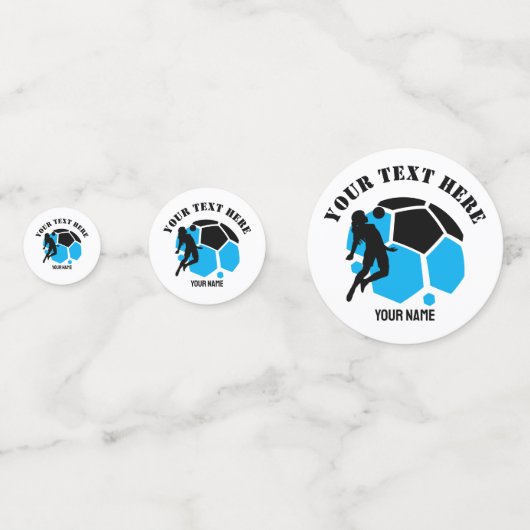 Custom Football Girl kind Football verjaardagsfees Confetti (Achterkanten)