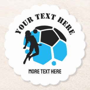 Custom Football Girl kind Football verjaardagsfees Kartonnen Onderzetters