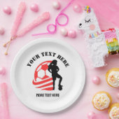Custom Football Girl kind Football verjaardagsfees Papieren Bordje (Feest)
