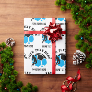 Custom Football Meisje kind Football Verjaardagsfe Cadeaupapier