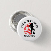 Custom Football Meisje kind Football Verjaardagsfe Ronde Button 3,2 Cm (Voorkant /achterkant)