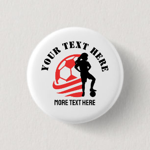 Custom Football Meisje kind Football Verjaardagsfe Ronde Button 3,2 Cm