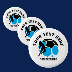 Custom Football Meisje kind Football Verjaardagsfe Ronde Button 3,2 Cm