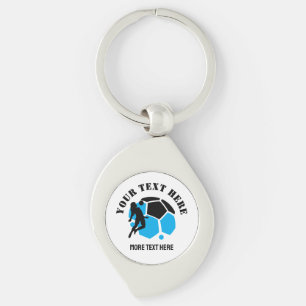 Custom Football Meisje kind Football Verjaardagsfe Sleutelhanger