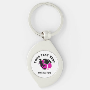Custom Football Meisje kind Football Verjaardagsfe Sleutelhanger