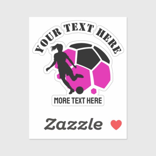 Custom Football Meisje kind Football Verjaardagsfe Sticker (Vel)