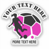 Custom Football Meisje kind Football Verjaardagsfe Sticker (Voorkant)