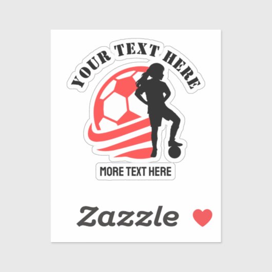 Custom Football Meisje kind Football Verjaardagsfe Sticker (Vel)