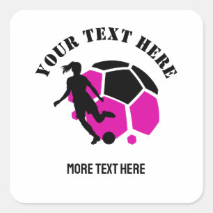 Custom Football Meisje kind Football Verjaardagsfe Vierkante Sticker