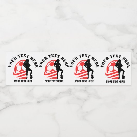 Custom Football Meisje kind Football Verjaardagsfe Waterfles Etiket (Enkel label)