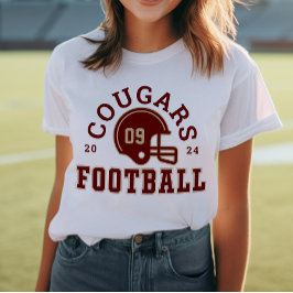 Custom Football Mom Rood en Goud Team Tri-Blend Shirt