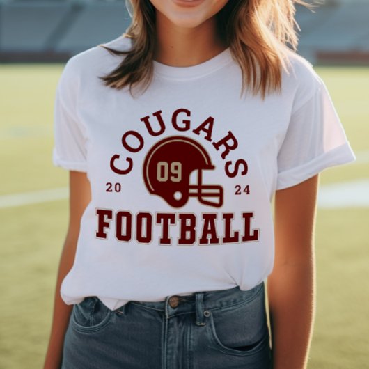 Custom Football Mom Rood en Goud Team Tri-Blend Shirt