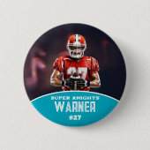 Custom Football Photo and Name Sports Button (Voorkant)