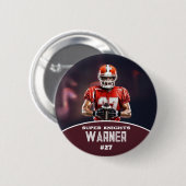 Custom Football Photo and Name Sports Button (Voorkant /achterkant)