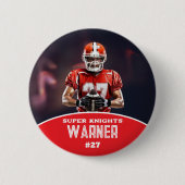 Custom Football Photo and Name Sports Button (Voorkant)