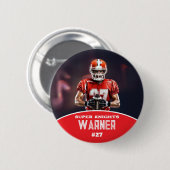 Custom Football Photo and Name Sports Button (Voorkant /achterkant)