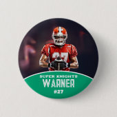 Custom Football Photo and Name Sports Button (Voorkant)