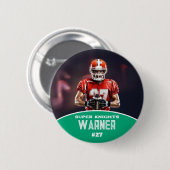 Custom Football Photo and Name Sports Button (Voorkant /achterkant)