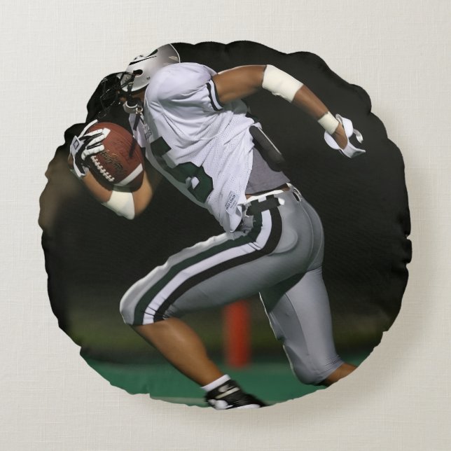 Custom Football Photo Sports Rond Kussen (Voorkant)