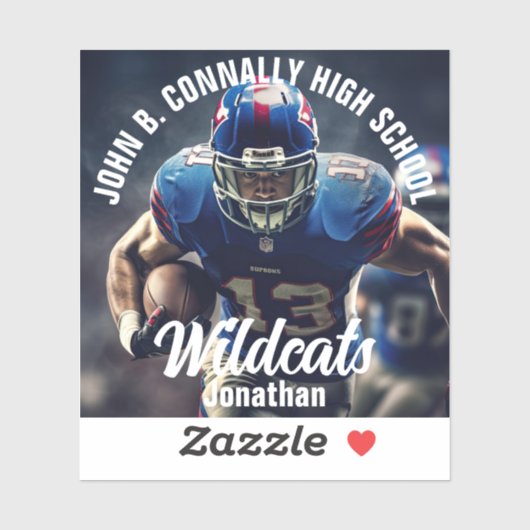 Custom Football Player Foto High School Laptop Sticker (Vel)