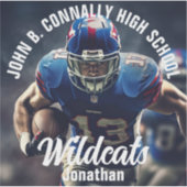 Custom Football Player Foto High School Laptop Sticker (Voorkant)