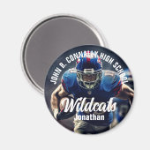 Custom Football Player Foto High School Spirit Magneet (Voorkant / Achterkant)