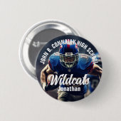 Custom Football Player Foto High School Spirit Ronde Button 5,7 Cm (Voorkant /achterkant)