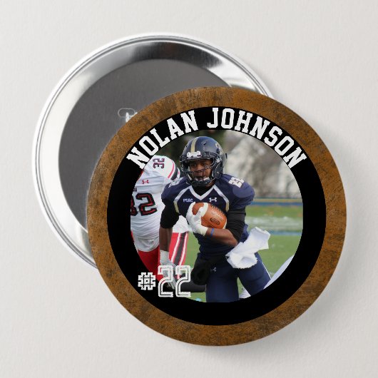 Custom Football Player game day team spirit Ronde Button 4,0 Cm (Voorkant /achterkant)
